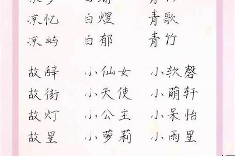 女名字网名